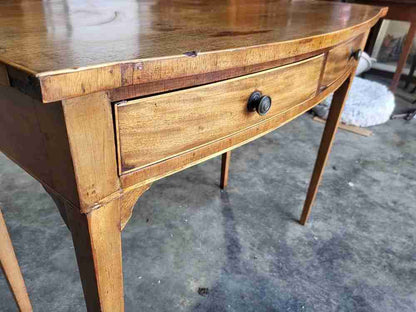 Antique Edwardian bow front 2 drawer writing table desk