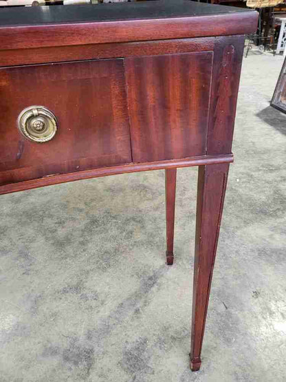 Antique repro mahogany serpentine sideboard serving table drawer fluted legs