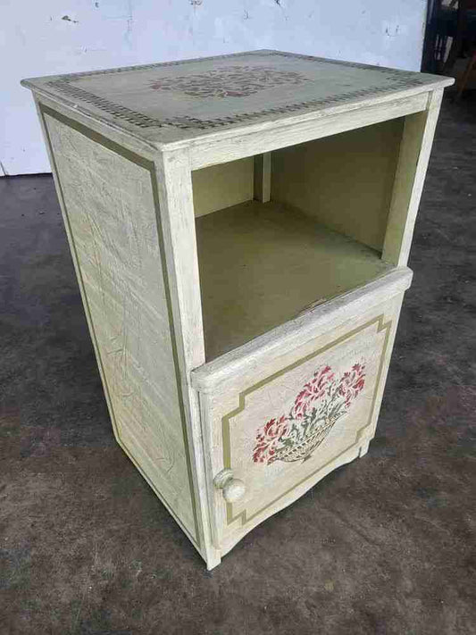 20thC painted pot cupboard side end lamp table