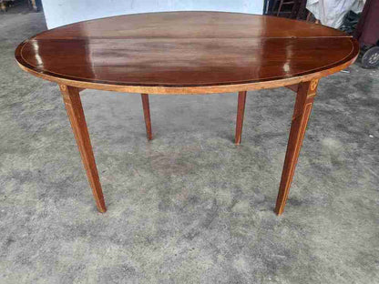 Antique Edwardian inlaid gate leg drop leaf occasional dining table