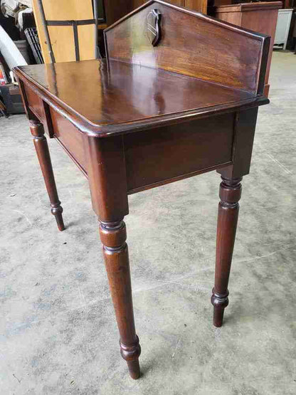 Antique Edwardian small console hall table desk drawer