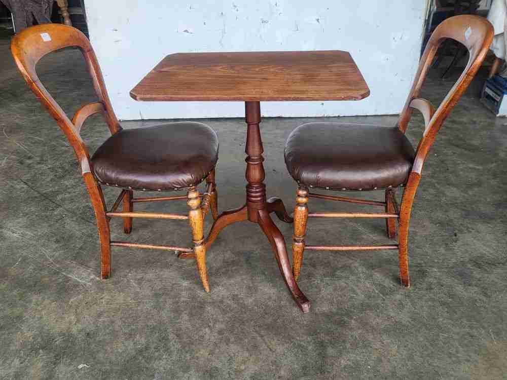 Antique small square tilt top side end lamp occasional table