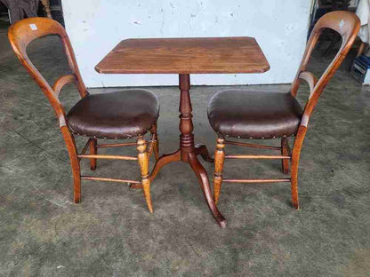 Antique small square tilt top side end lamp occasional table