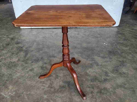 Antique small square tilt top side end lamp occasional table