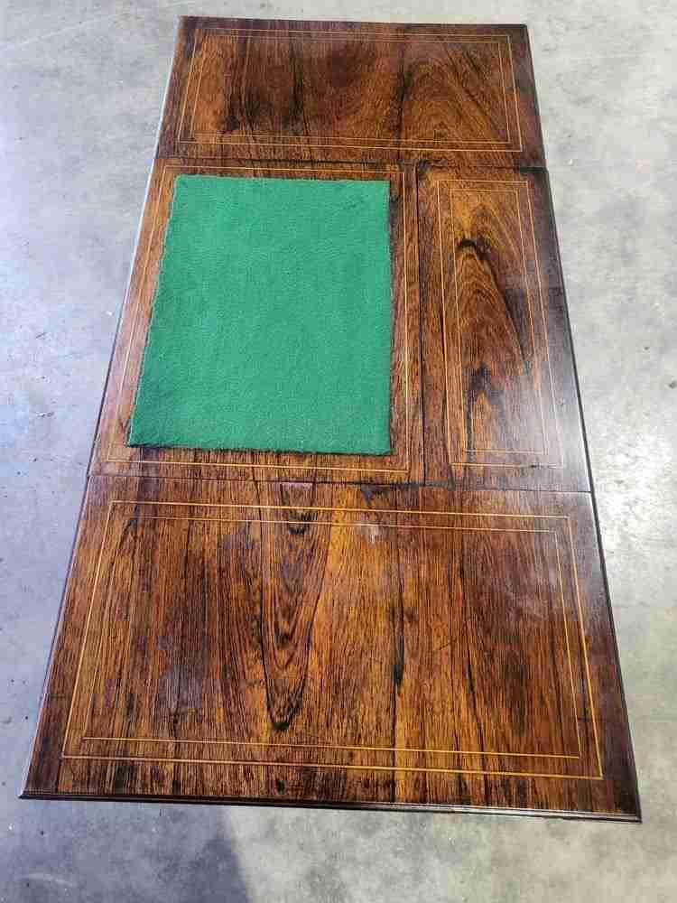 Antique Edwardian inlaid rosewood small writing desk table drawers