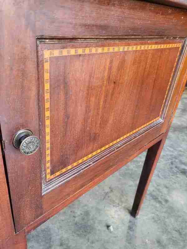 Antique Edwardian tall legs pot cupboard side end lamp table