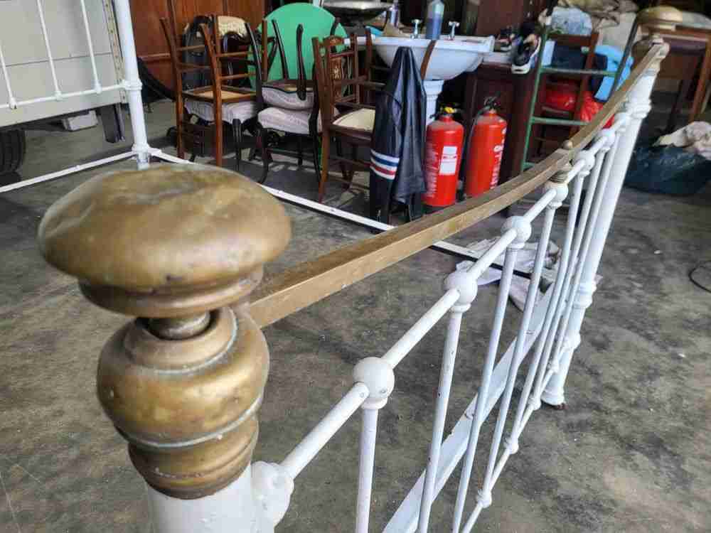 Antique Victorian cast iron double bed frame