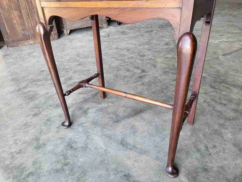 Antique mahogany tall cutlery hall table Drawer cabriole legs pad feet