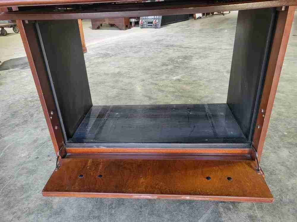 Antique repro mahogany T.V  entertainment cabinet faux bureau