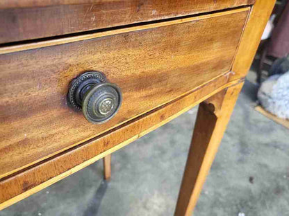 Antique Edwardian bow front 2 drawer writing table desk