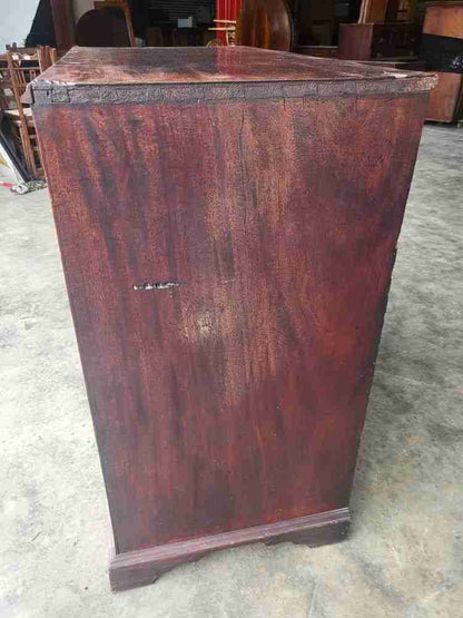Antique Victorian  2 over 3 chest of drawers bracket feet brass handles