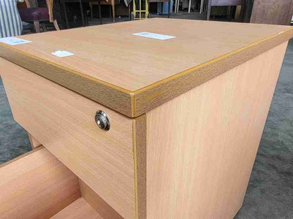 Pair two beech small low 2 drawer filing cabinets drawers