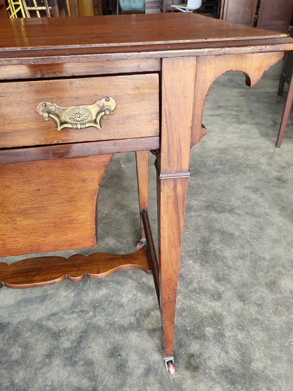 Antique Edwardian single drawer work sewing hall table desk