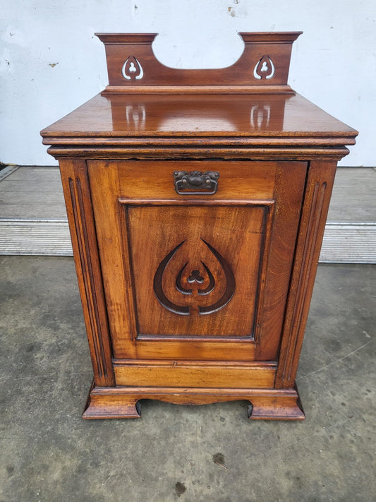Antique Edwardian side end lamp table storage coal perdonium