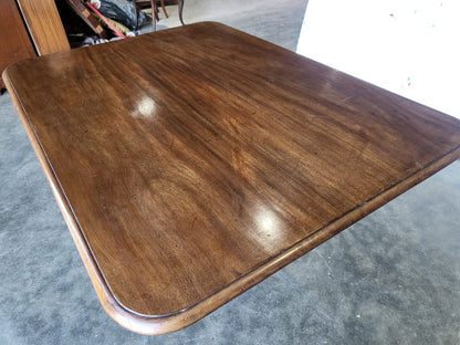 Antique Victorian rectangular tilt top pedestal dining table seat 6