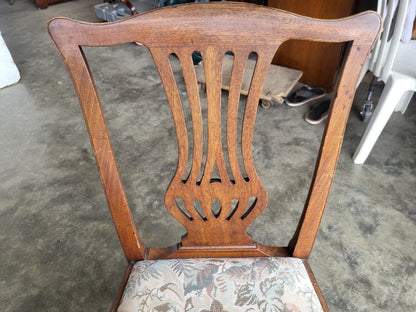 Four 4 antique Georgian mixed dining chairs drop in seats