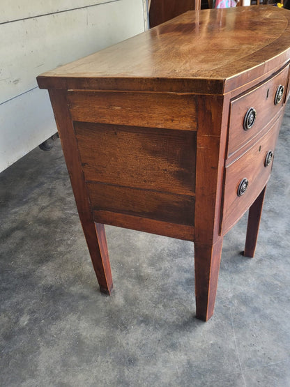 Antique Georgian bow front 4 drawer sideboard cabinet tapered legs