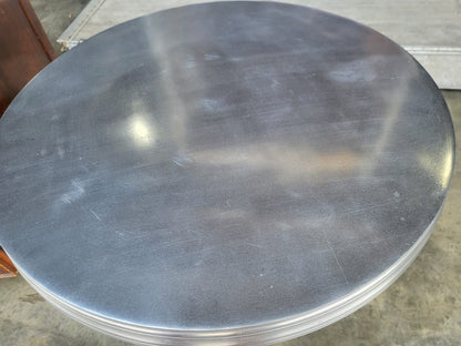 Silver metal round pedestal tripod side end lamp table