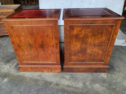 2 x antique repro filing cabinet leather top drawers file drawers PRICE X 1