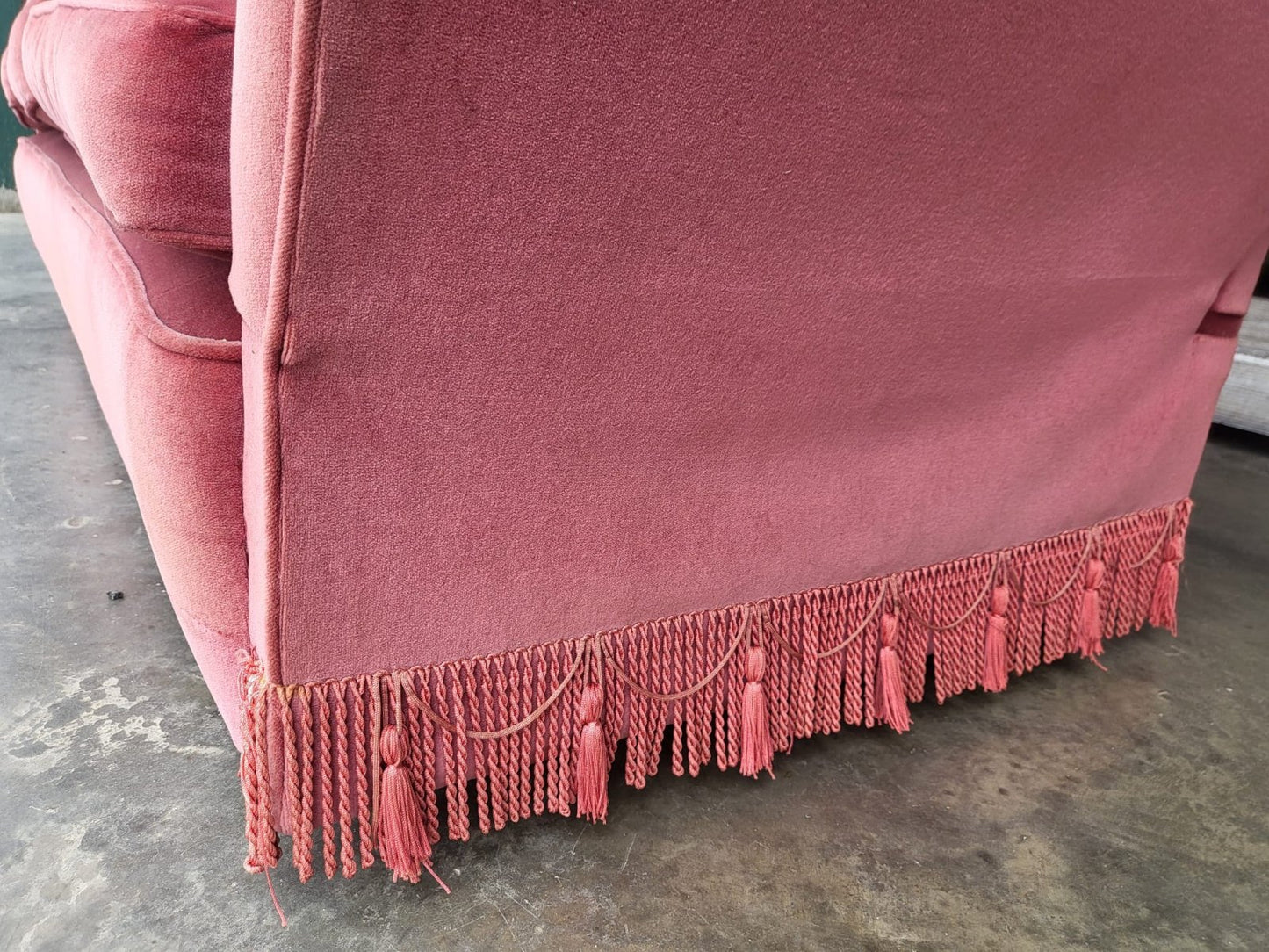 Vintage Pink 3 seat drop arm knole sofa settee day bed foam cushions