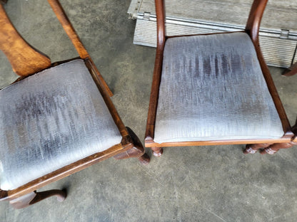 4 x antique Victorian mixed dining chairs drop in seats