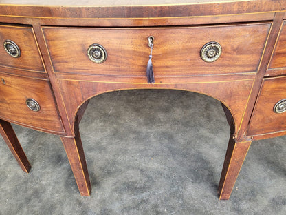 Antique Georgian bow front 4 drawer sideboard cabinet tapered legs