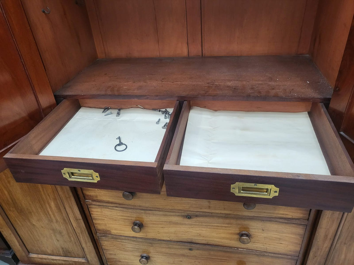 Antique Victorian breakdown compactum wardrobe drawers cupboard