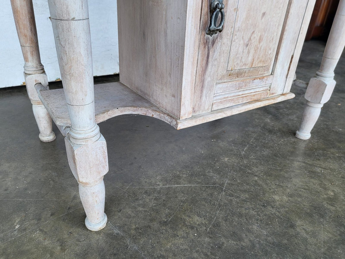 Antique Victorian small painted wash stand marble top drawer cupboard
