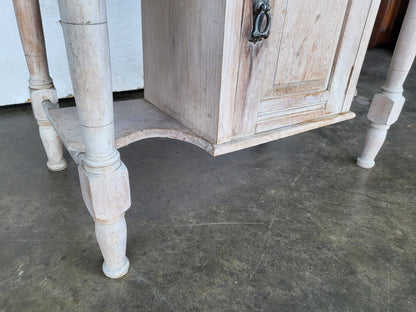Antique Victorian small painted wash stand marble top drawer cupboard