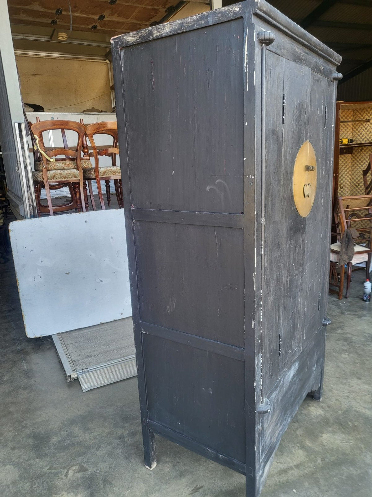Large Chinese wardrobe linen press cupboard drawers cabinet