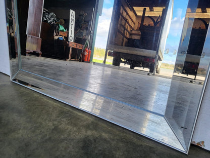 Large freestanding rectangular mirror mirrored glass frame