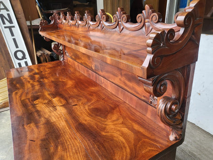 Antique Victorian chiffonier sideboard gallery drawers cupboard