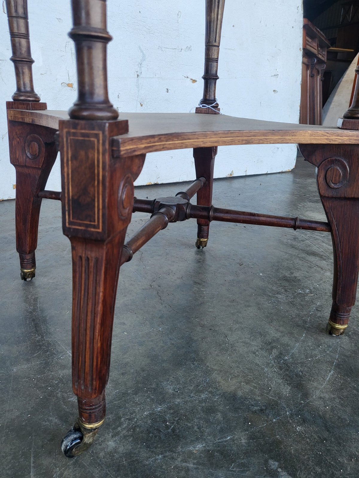 Antique Victorian Rosewood octagonal inland 2 tier side lamp occasional table