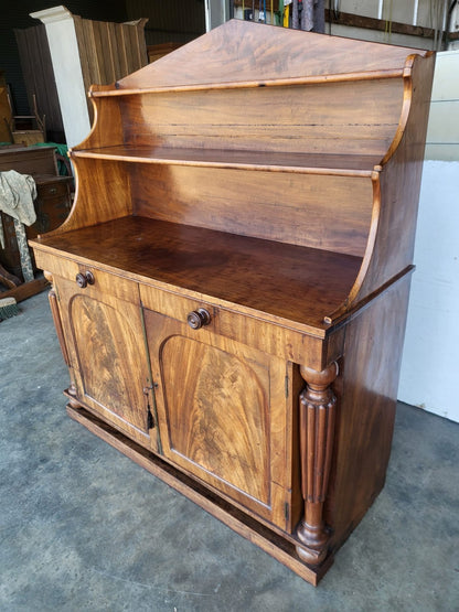 Antique Victorian mahogany chiffonier sideboard gallery shelves