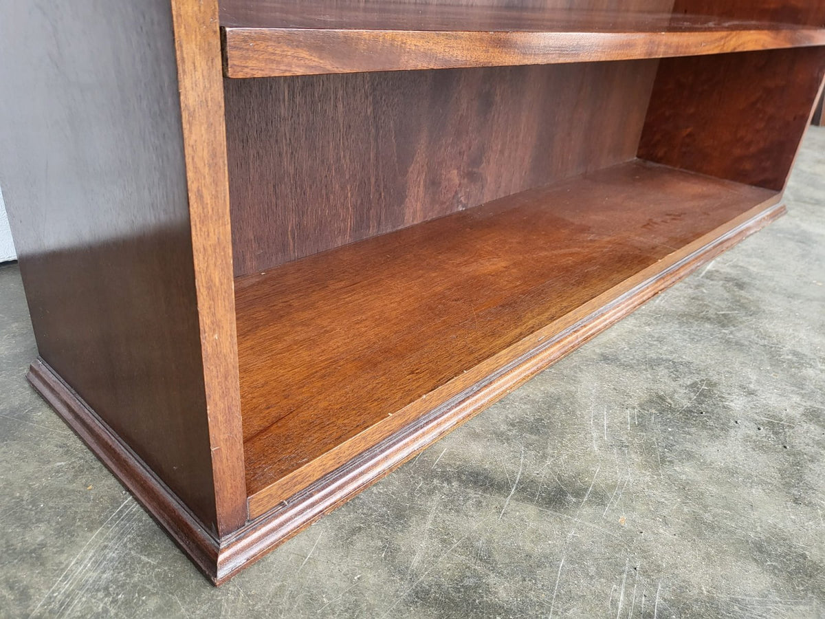 Antique repro large freestanding open bookcase adjustable shelves