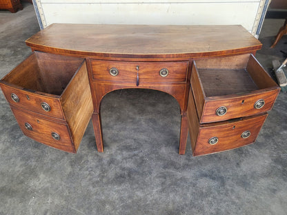 Antique Georgian bow front 4 drawer sideboard cabinet tapered legs