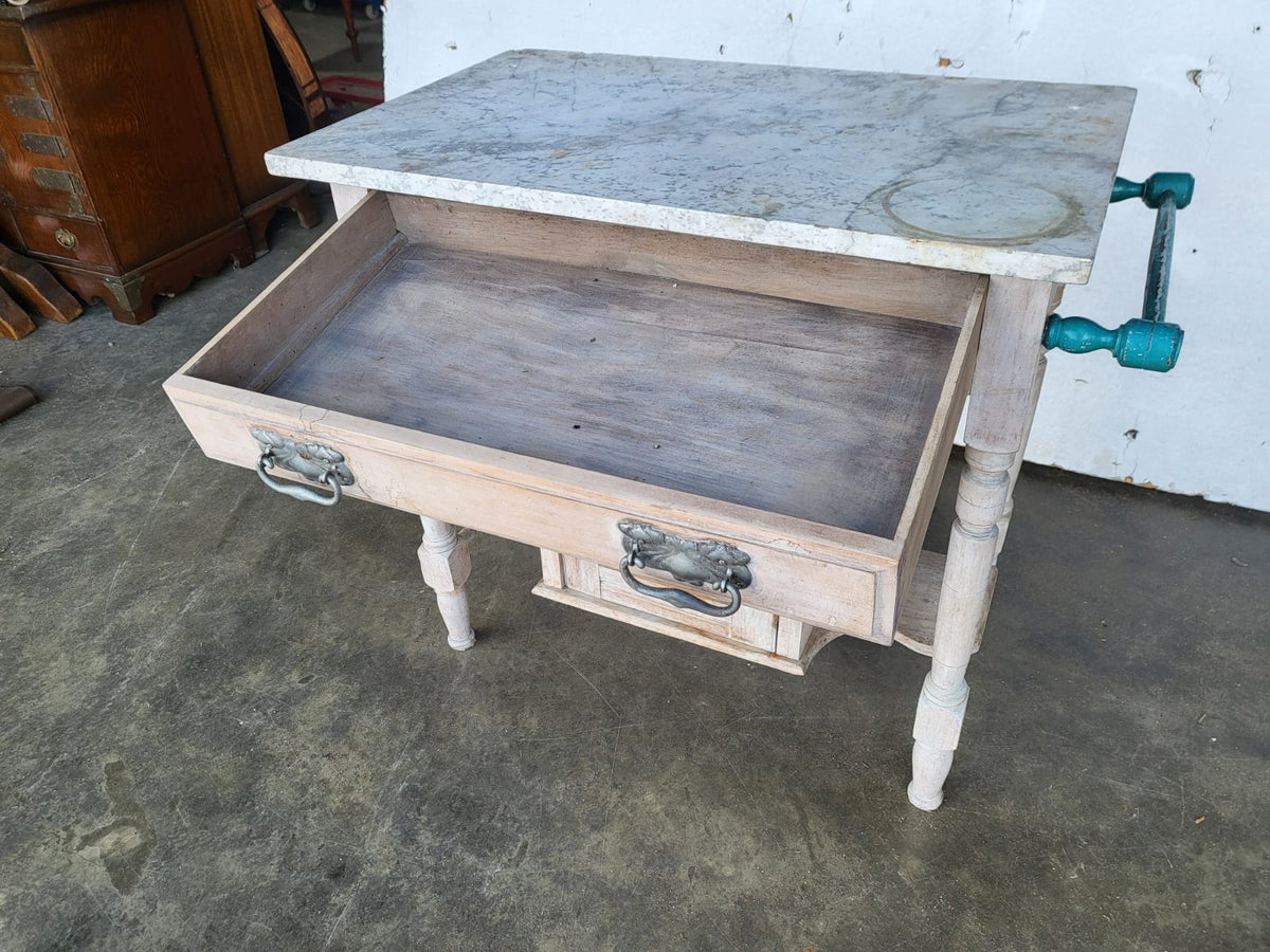 Antique Victorian small painted wash stand marble top drawer cupboard