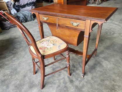Antique Edwardian single drawer work sewing hall table desk