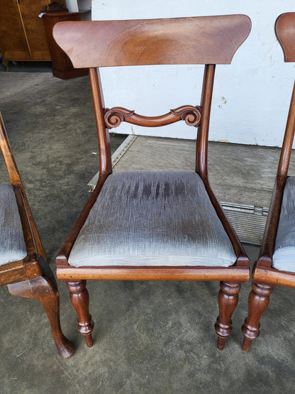 4 x antique Victorian mixed dining chairs drop in seats