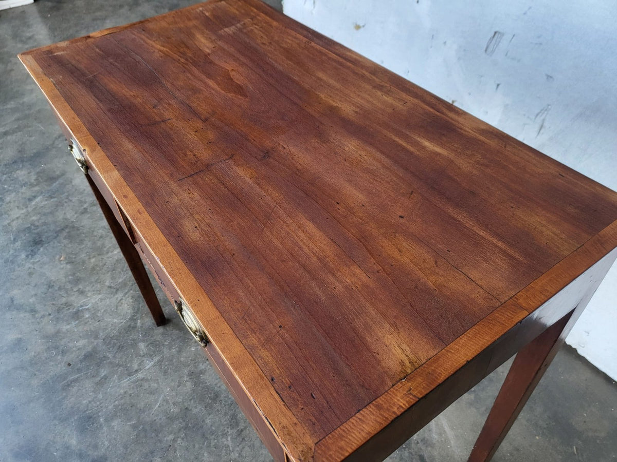 Antique Edwardian small 2 drawer writing hall table desk