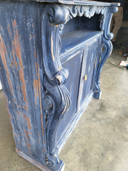 Antique painted small sideboard cupboard chiffonier