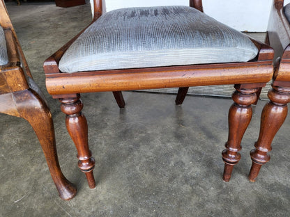 4 x antique Victorian mixed dining chairs drop in seats