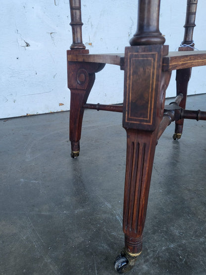Antique Victorian Rosewood octagonal inland 2 tier side lamp occasional table