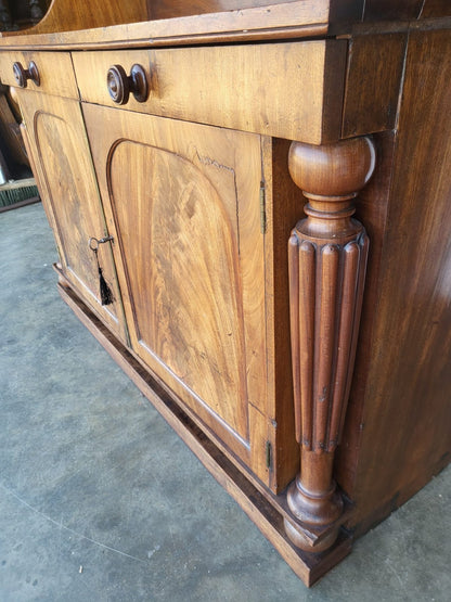 Antique Victorian mahogany chiffonier sideboard gallery shelves