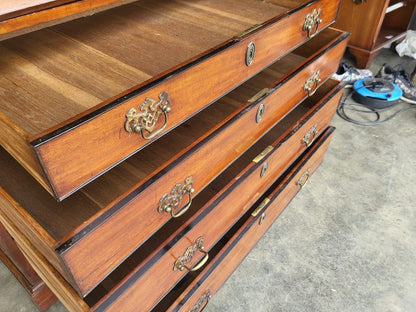 Antique mahogany small bureau desk drawers dressing table