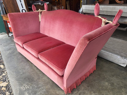 Vintage Pink 3 seat drop arm knole sofa settee day bed foam cushions