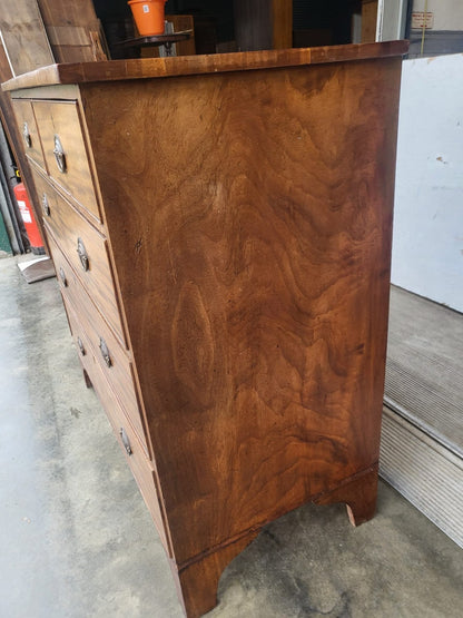 Antique Edwardian 2 over 3 chest of drawers bracket feet