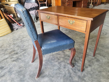 Antique Edwardian small 2 drawer desk serving hall table