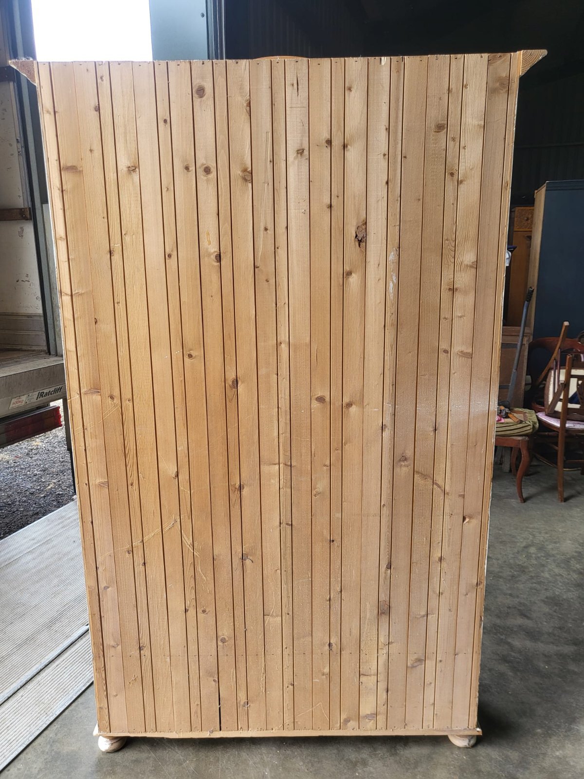 Large pine open bookcase adjustable shelves 2 drawers