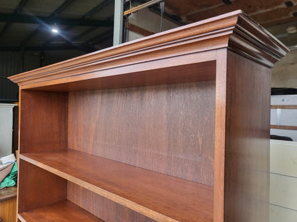 Antique repro large freestanding open bookcase adjustable shelves